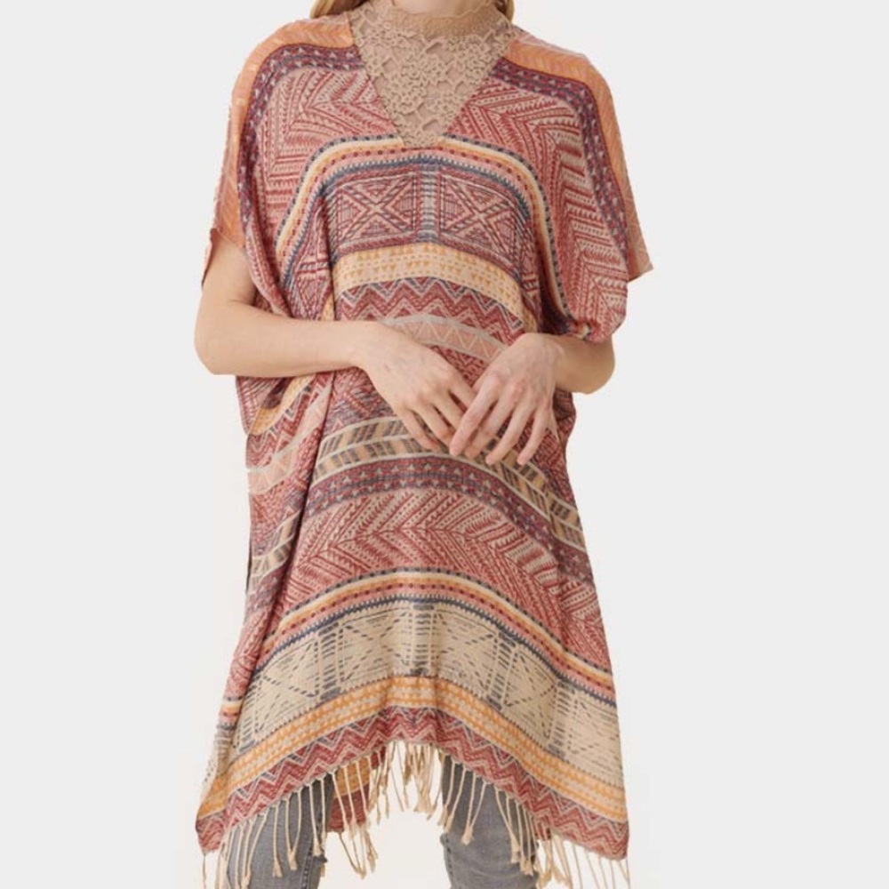 Boho Patterned Cover-Up/Poncho